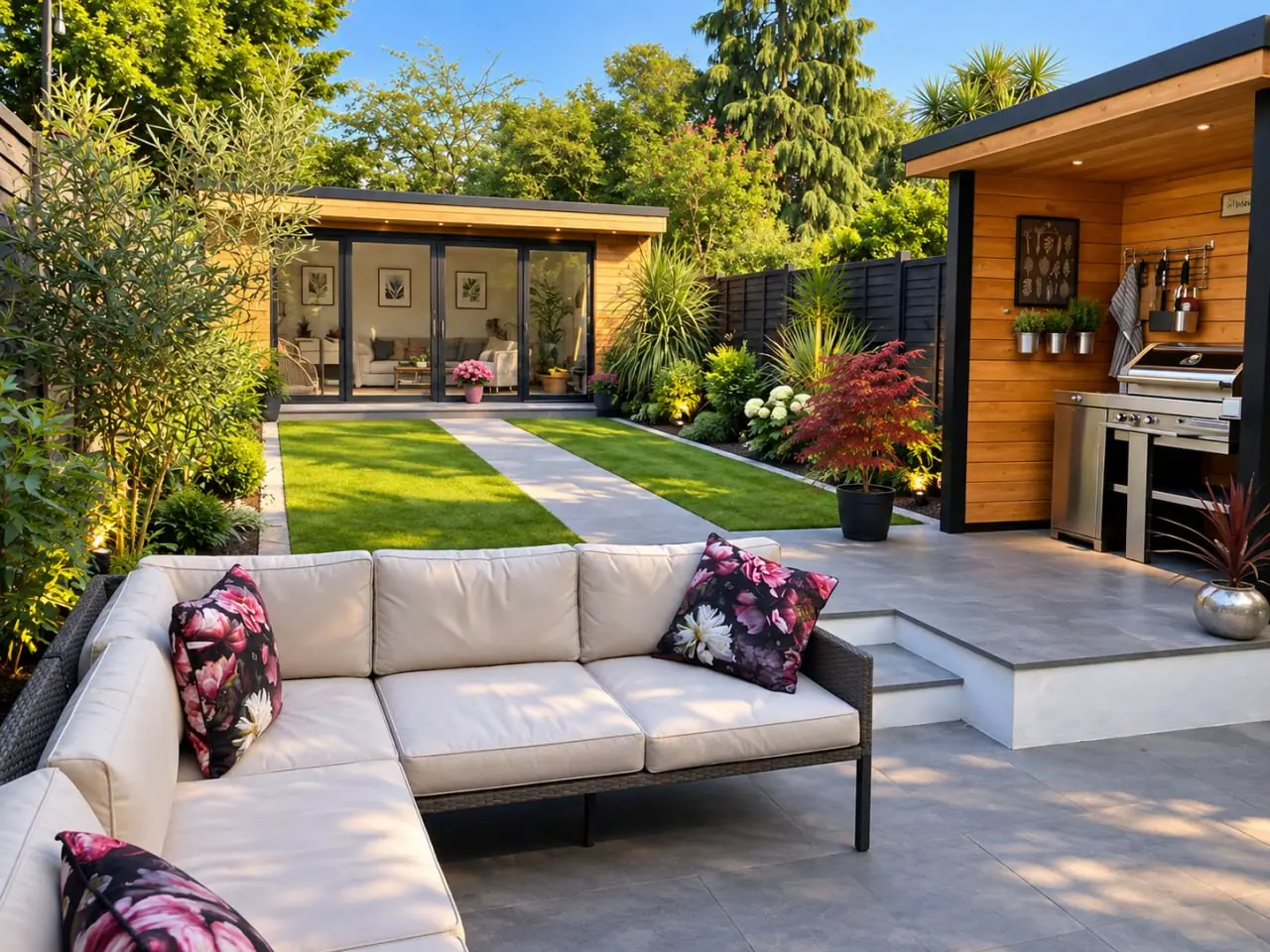 Patio and garden approach