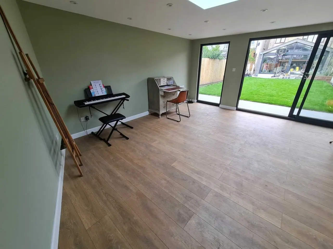 Garden Office Interior with Desk