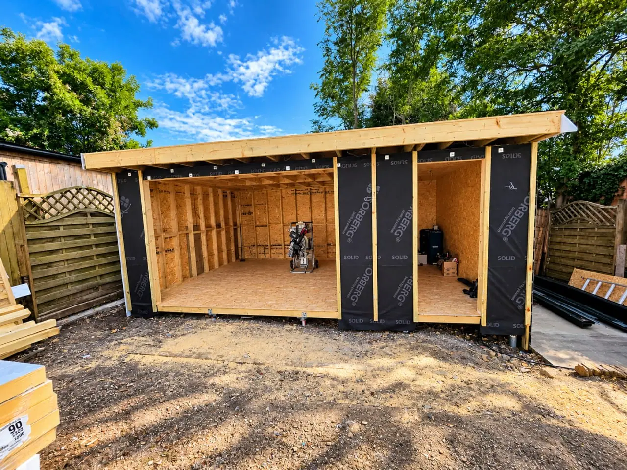 Weatherproofing and the adjoining storage area