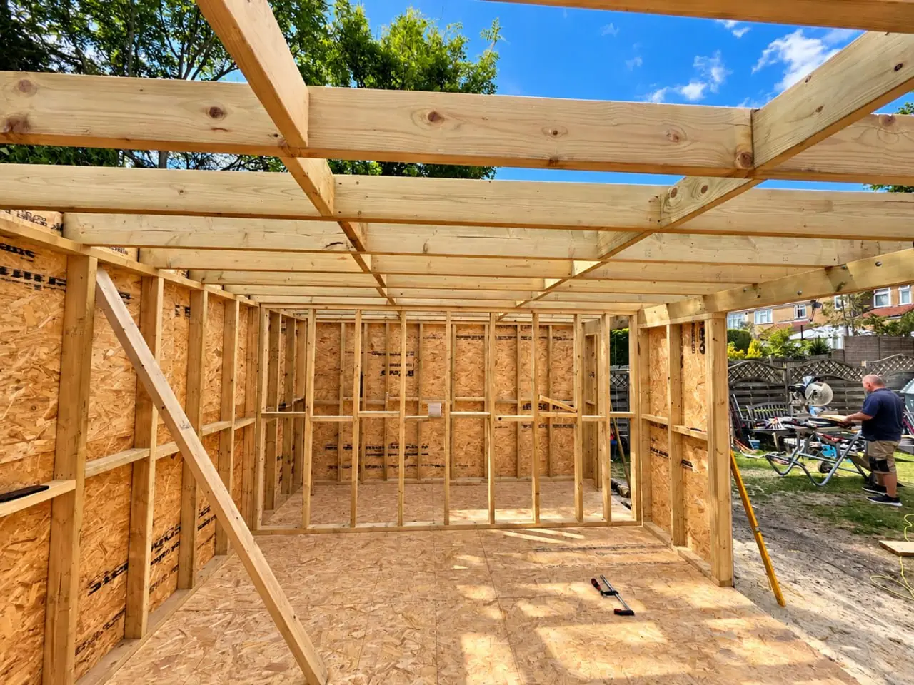 C24 timber framing and OSB sheathing